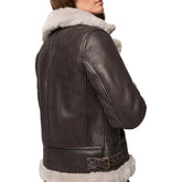 Leather Aviator Brown Shearling Jacket For Women